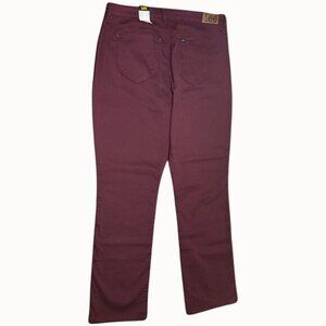 Lee Women's Straight Leg Regular Fit Pants Size 18 Medium Wine Color Mid Rise